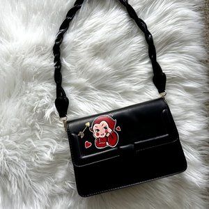 Custom Painted Cupid Vegan Leather Handbag